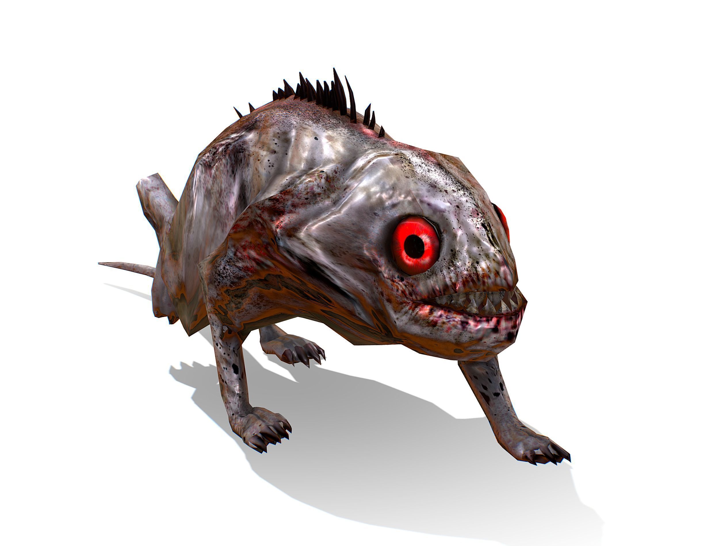 Rat Monster Zombie - Animated Low-poly 3D model_10