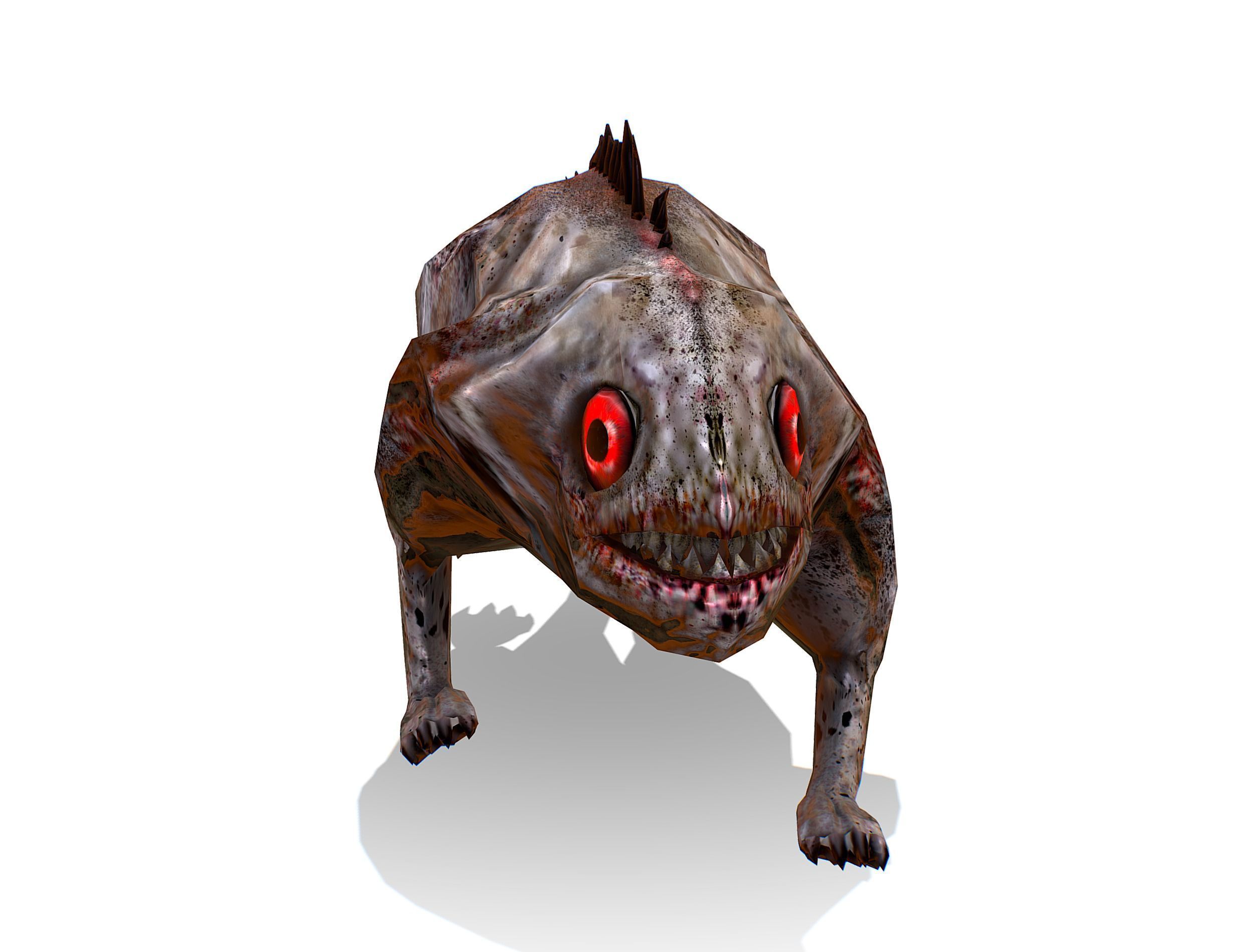 Rat Monster Zombie - Animated Low-poly 3D model_9