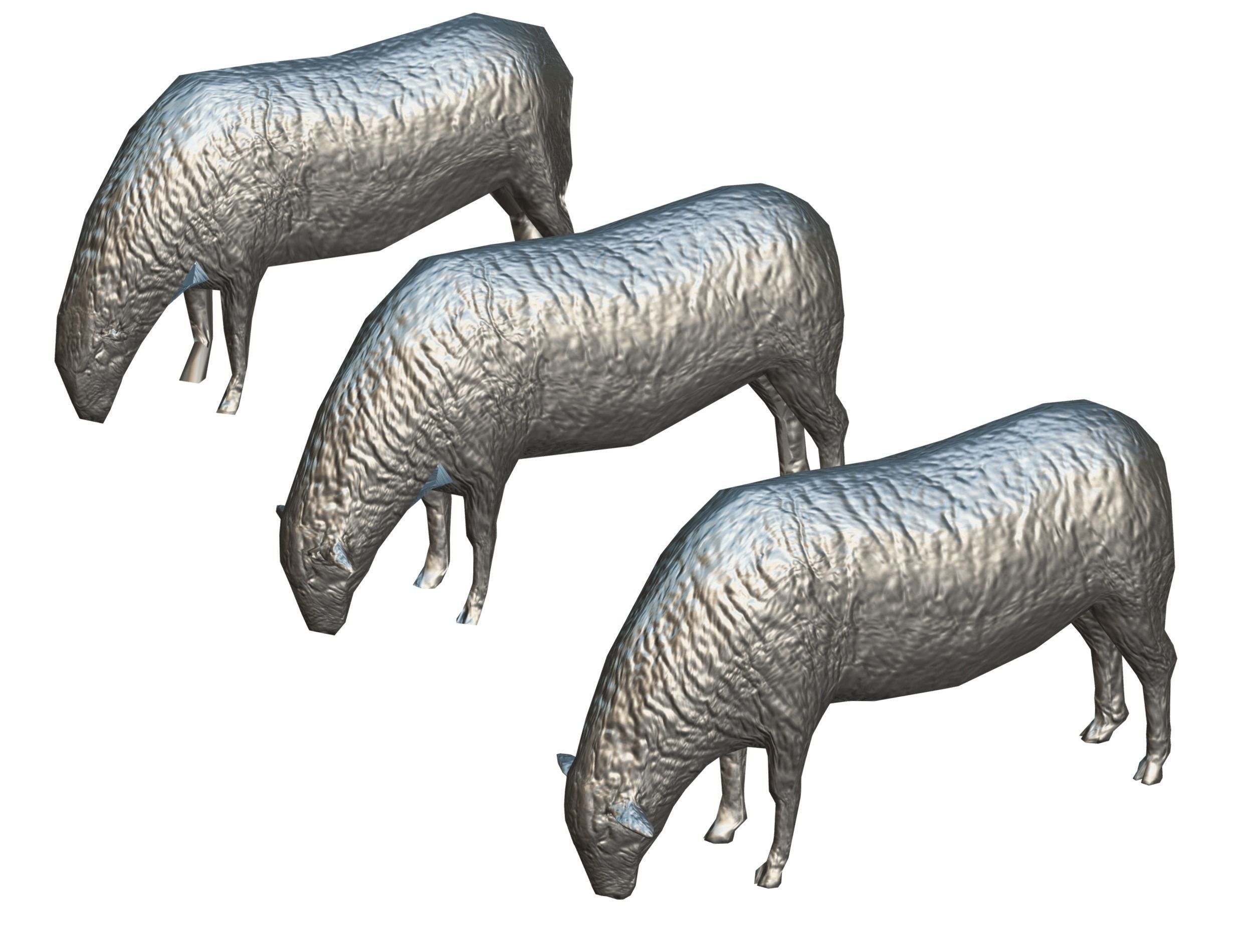 Low Poly Farm Sheep Low-poly 3D model_17