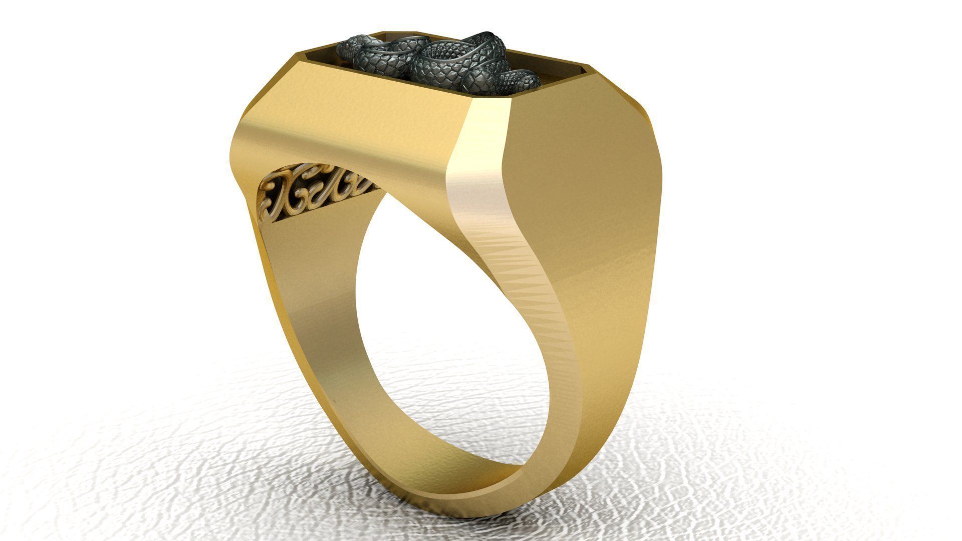 Snake Ring 3D print model_2