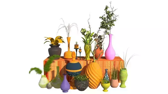 TWO Decorative Set 3D model