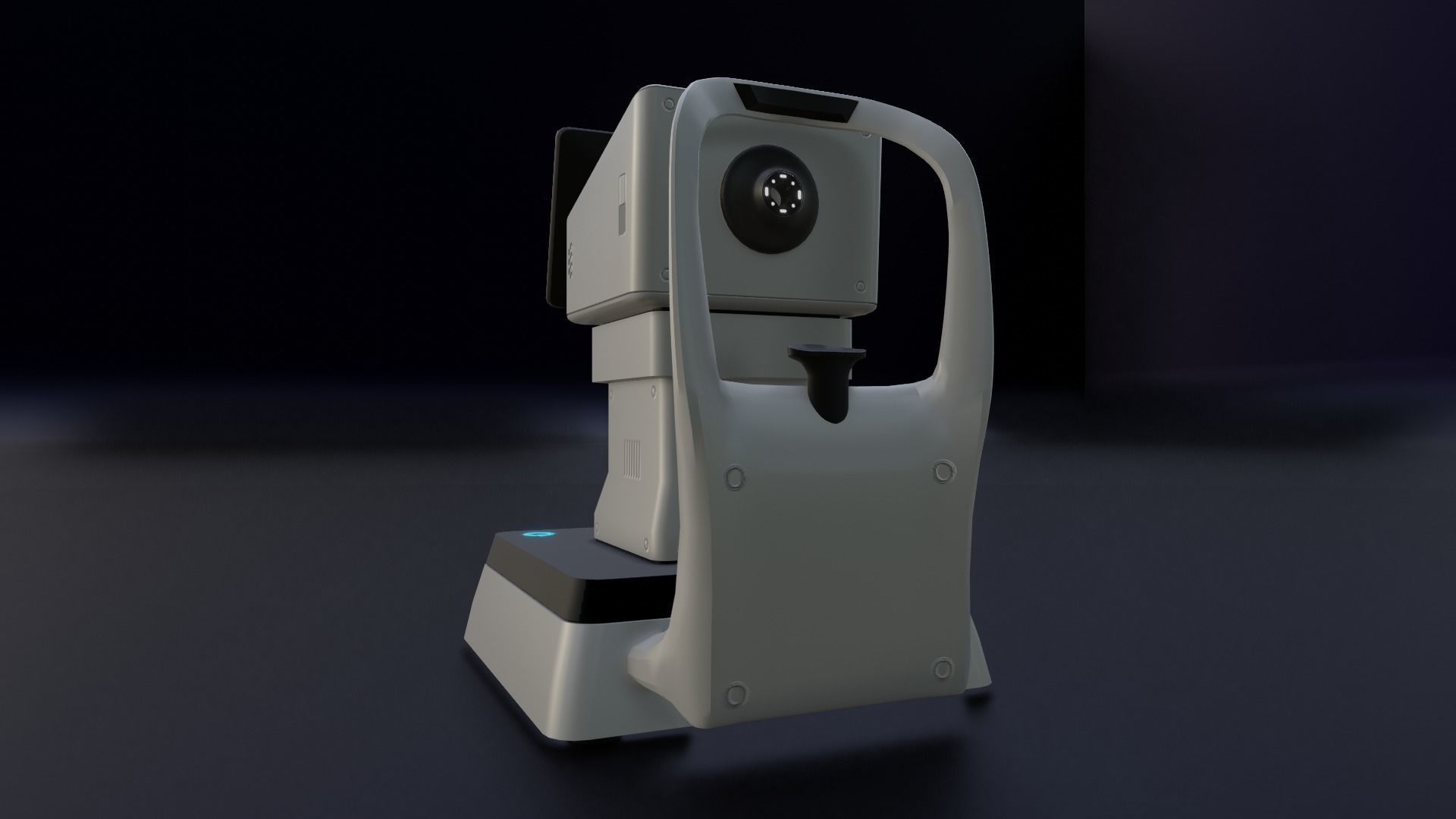 The Keratometer ophthalmology machine Low-poly 3D model_7