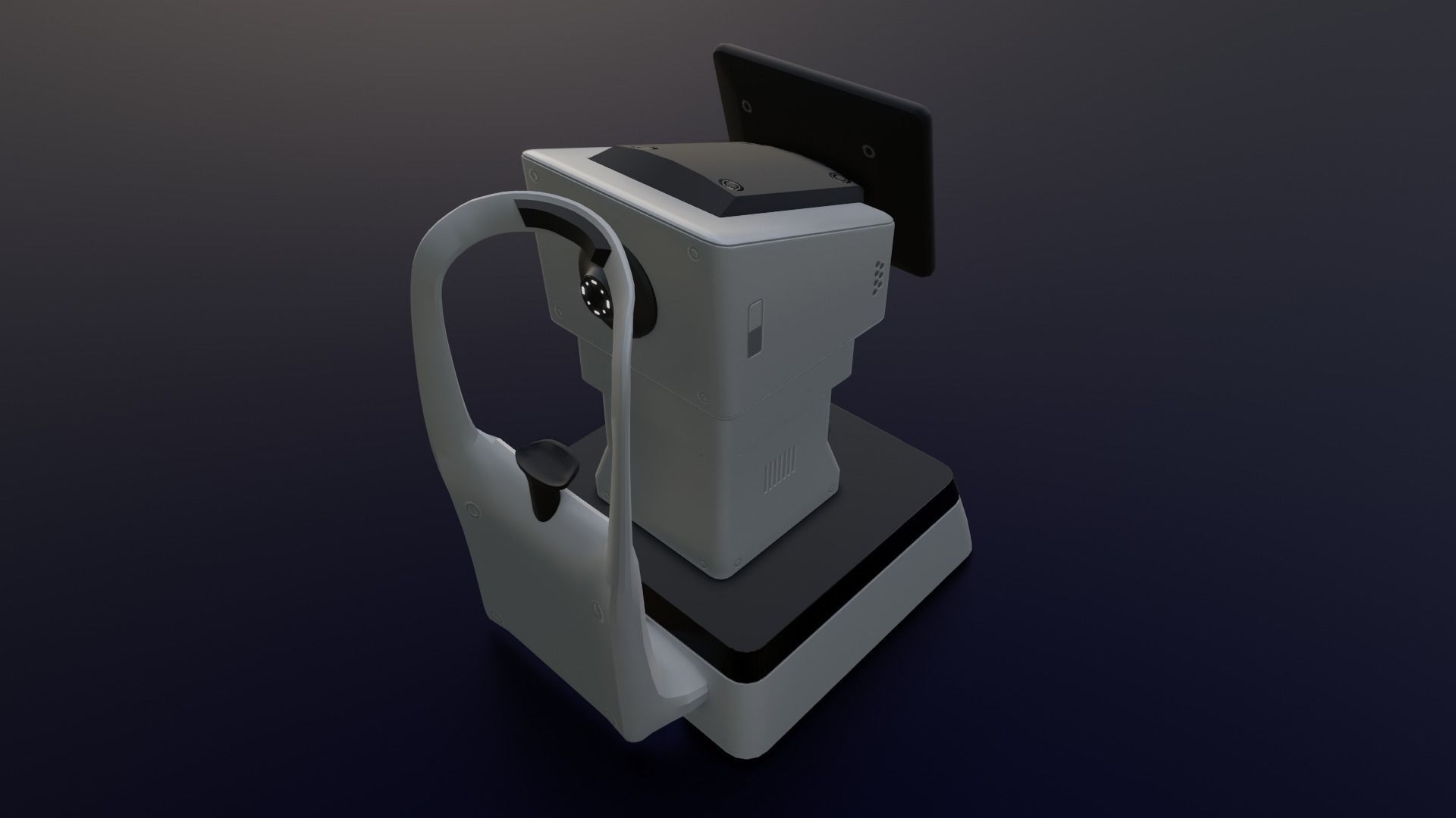 The Keratometer ophthalmology machine Low-poly 3D model_4
