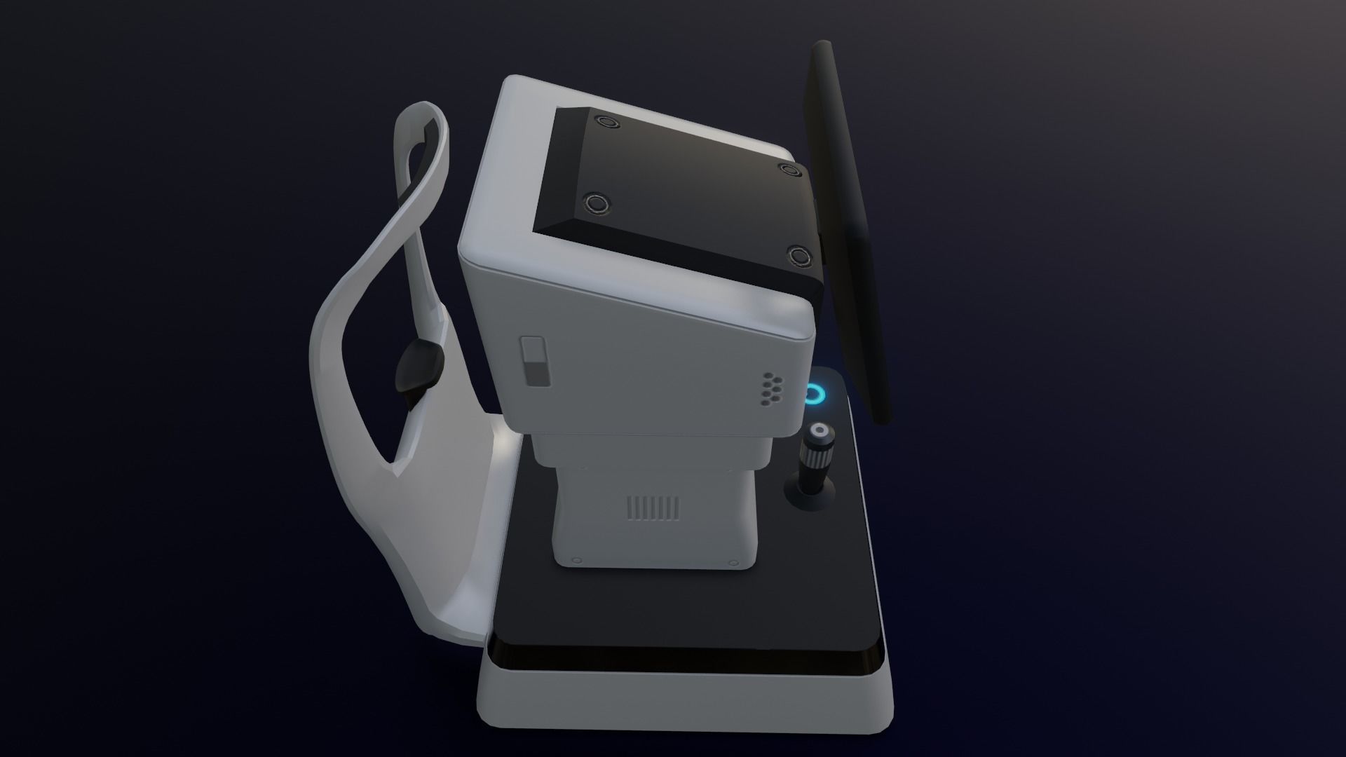 The Keratometer ophthalmology machine Low-poly 3D model_12