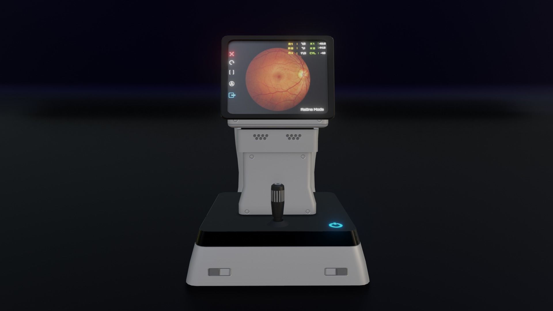 The Keratometer ophthalmology machine Low-poly 3D model_9