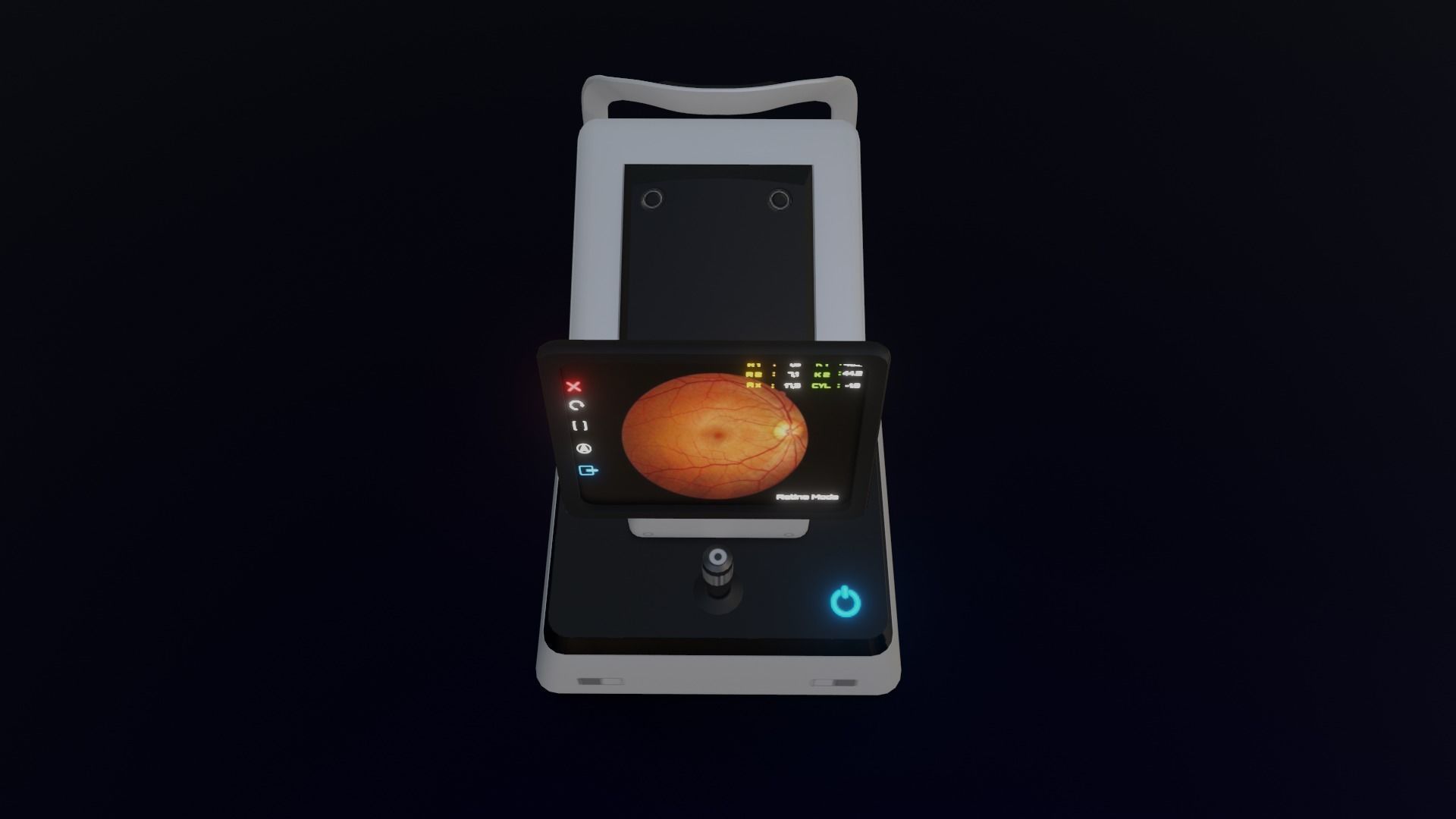 The Keratometer ophthalmology machine Low-poly 3D model_11