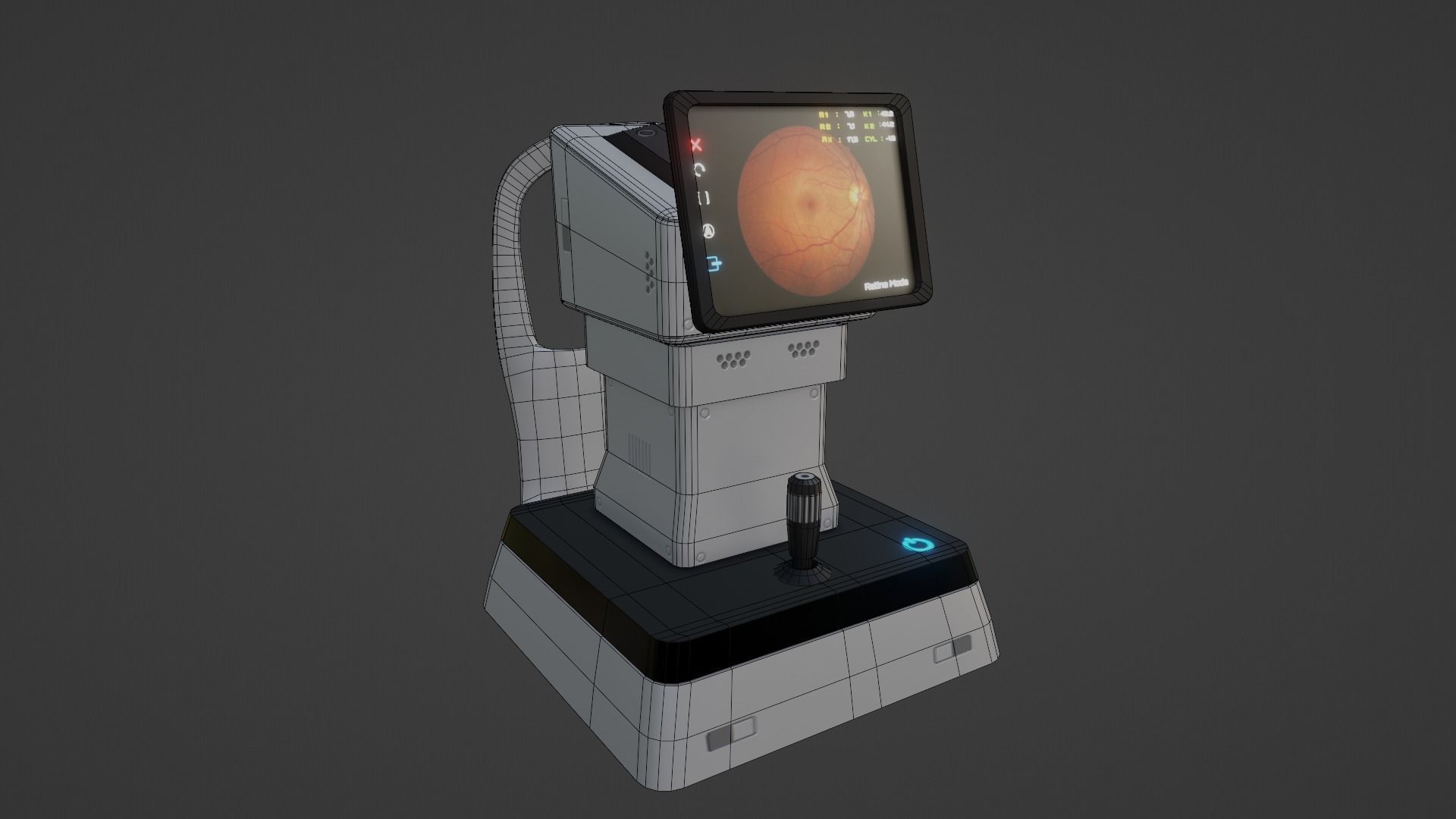 The Keratometer ophthalmology machine Low-poly 3D model_14