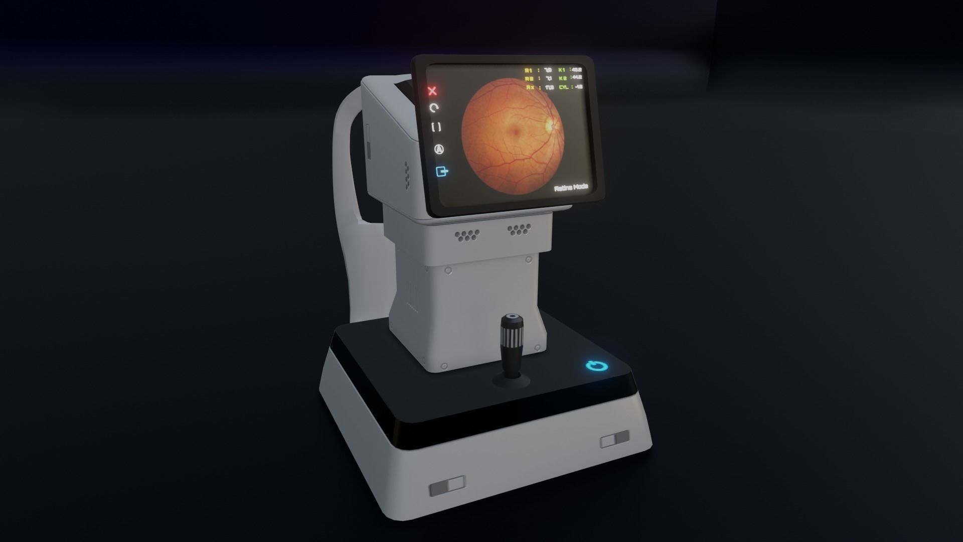The Keratometer ophthalmology machine Low-poly 3D model_1