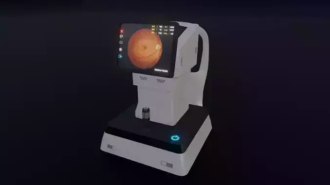 The Keratometer ophthalmology machine Low-poly 3D model