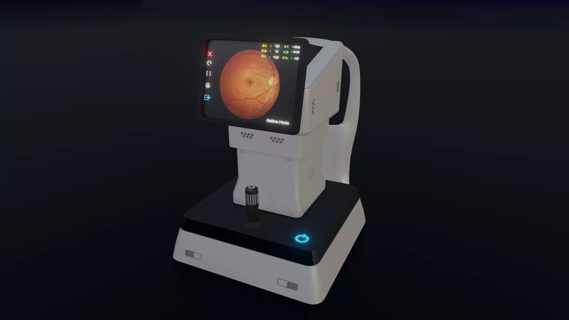 The Keratometer ophthalmology machine Low-poly 3D model_0