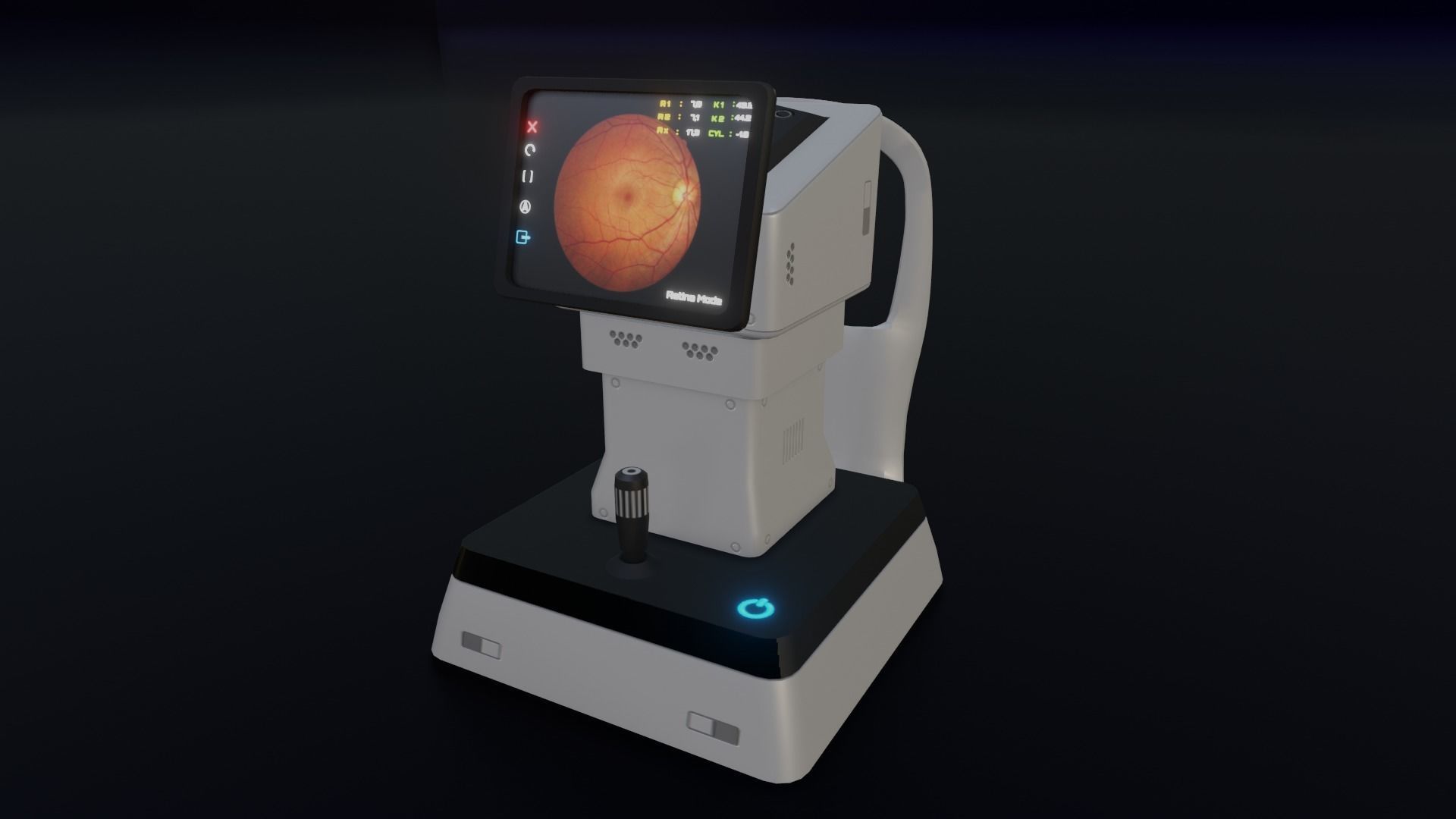 The Keratometer ophthalmology machine Low-poly 3D model_10