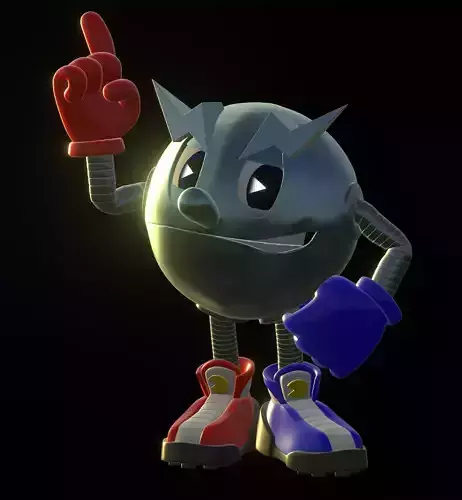 Ti Pacman Low-poly 3D model