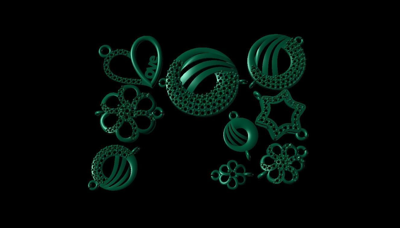 Light Weight charms Pendant 3dm stl 3D print model 3D print model_5