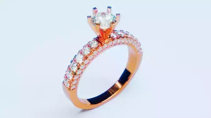 Free Solitaire Diamond Ring Free 3D print model