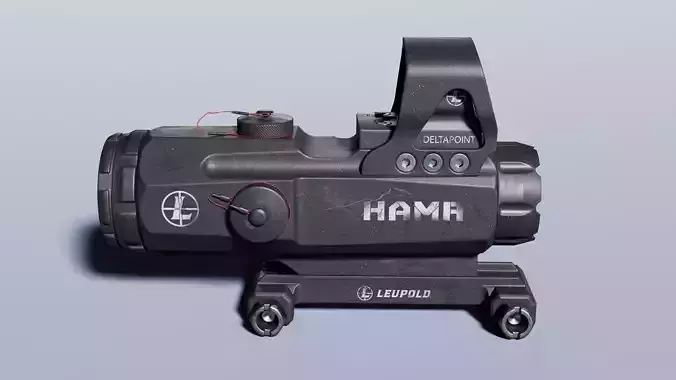 3D model Leupold Mark 4 HAMR Scope and DeltaPoint Red Dot