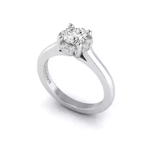 Diamond frame engagement ring