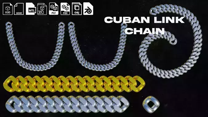 Cuban link chain 3D print model