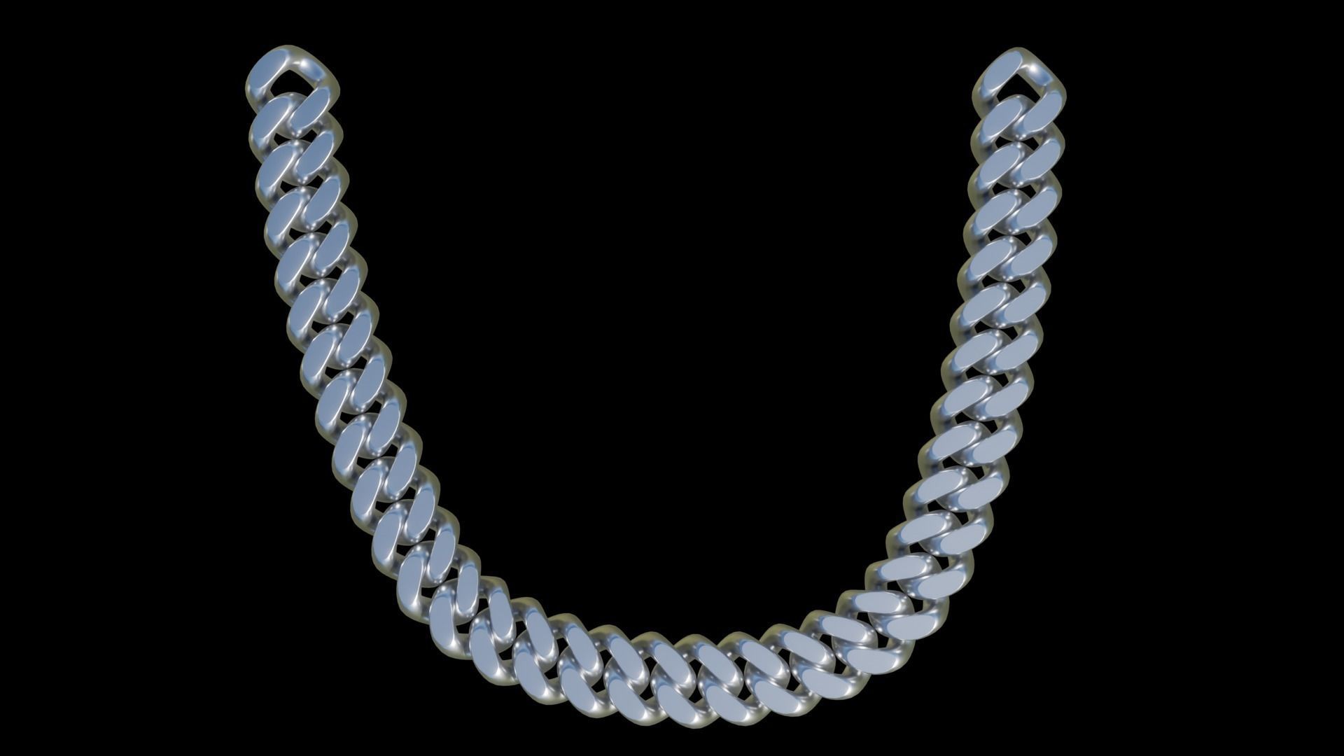 Cuban link chain 3D print model_4