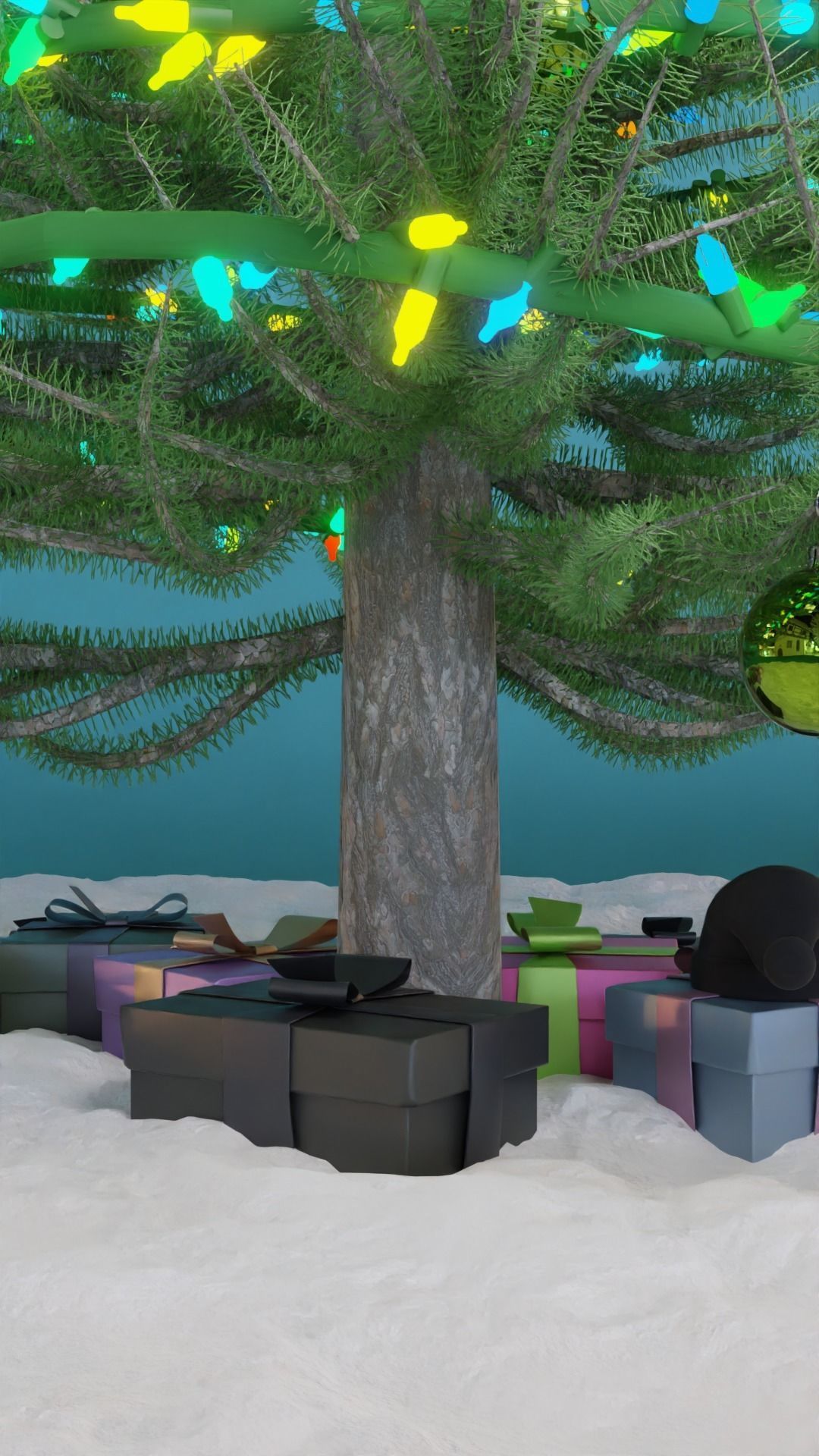 Detailed Christmas Tree or Pine Tree for Blender  Low-poly 3D model_3