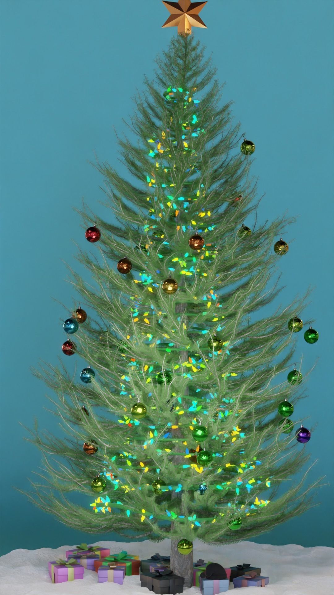 Detailed Christmas Tree or Pine Tree for Blender  Low-poly 3D model_1