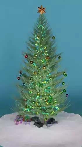 Detailed Christmas Tree or Pine Tree for Blender  Low-poly 3D model