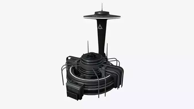 SciFi Facility D07 Black - Sci Fi Exterior Design Low-poly 3D model