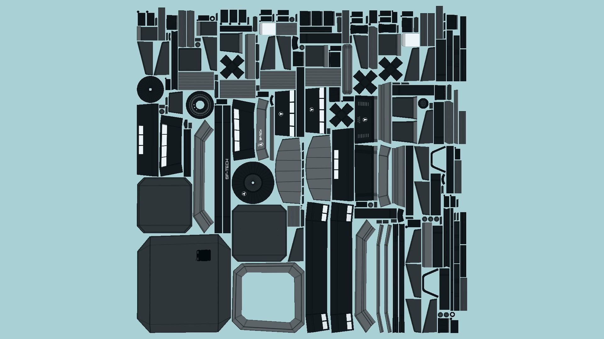 10 Sci Fi Buildings Collection G - Full Black - Exterior Design _88