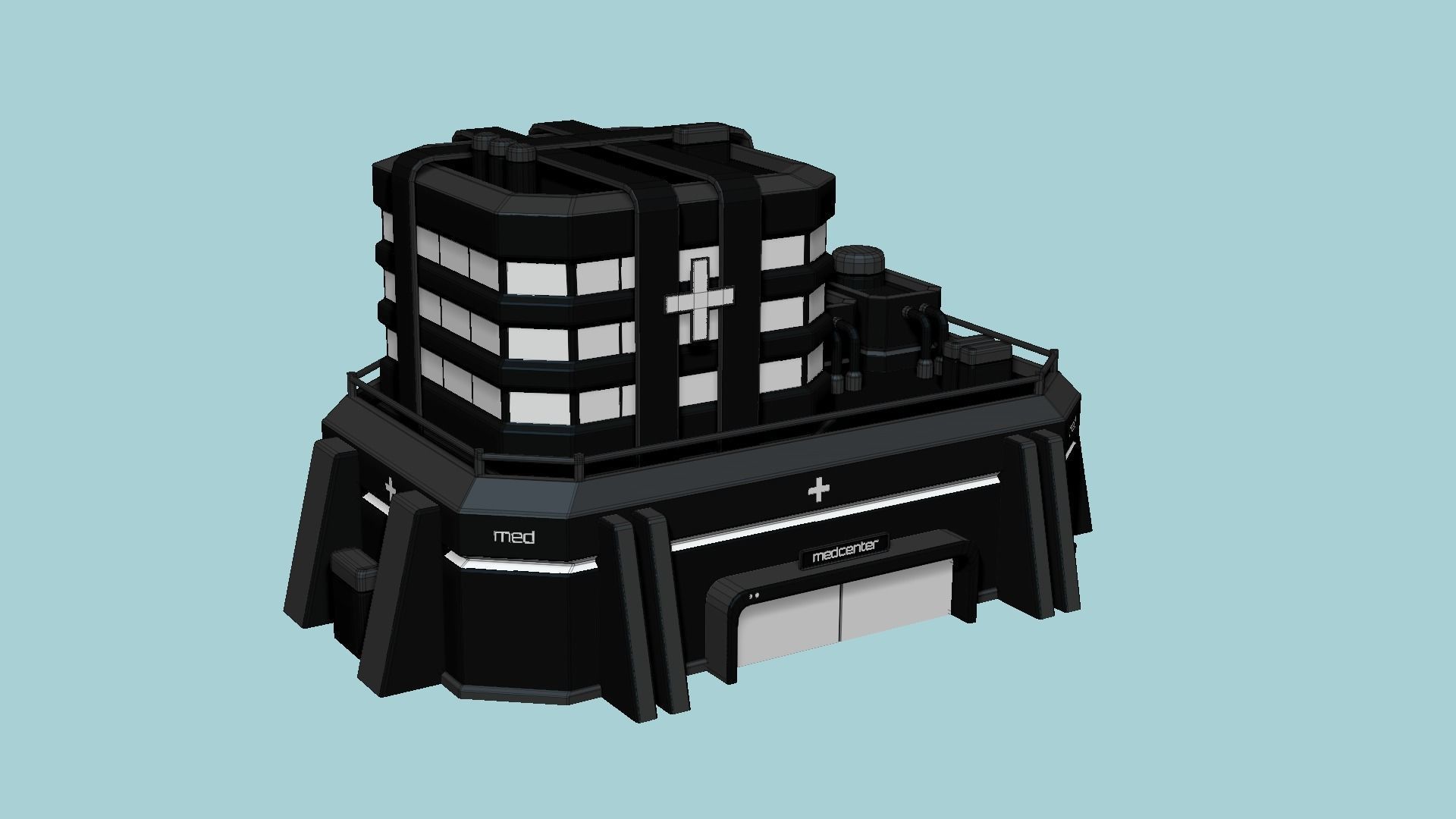 10 Sci Fi Buildings Collection G - Full Black - Exterior Design _77