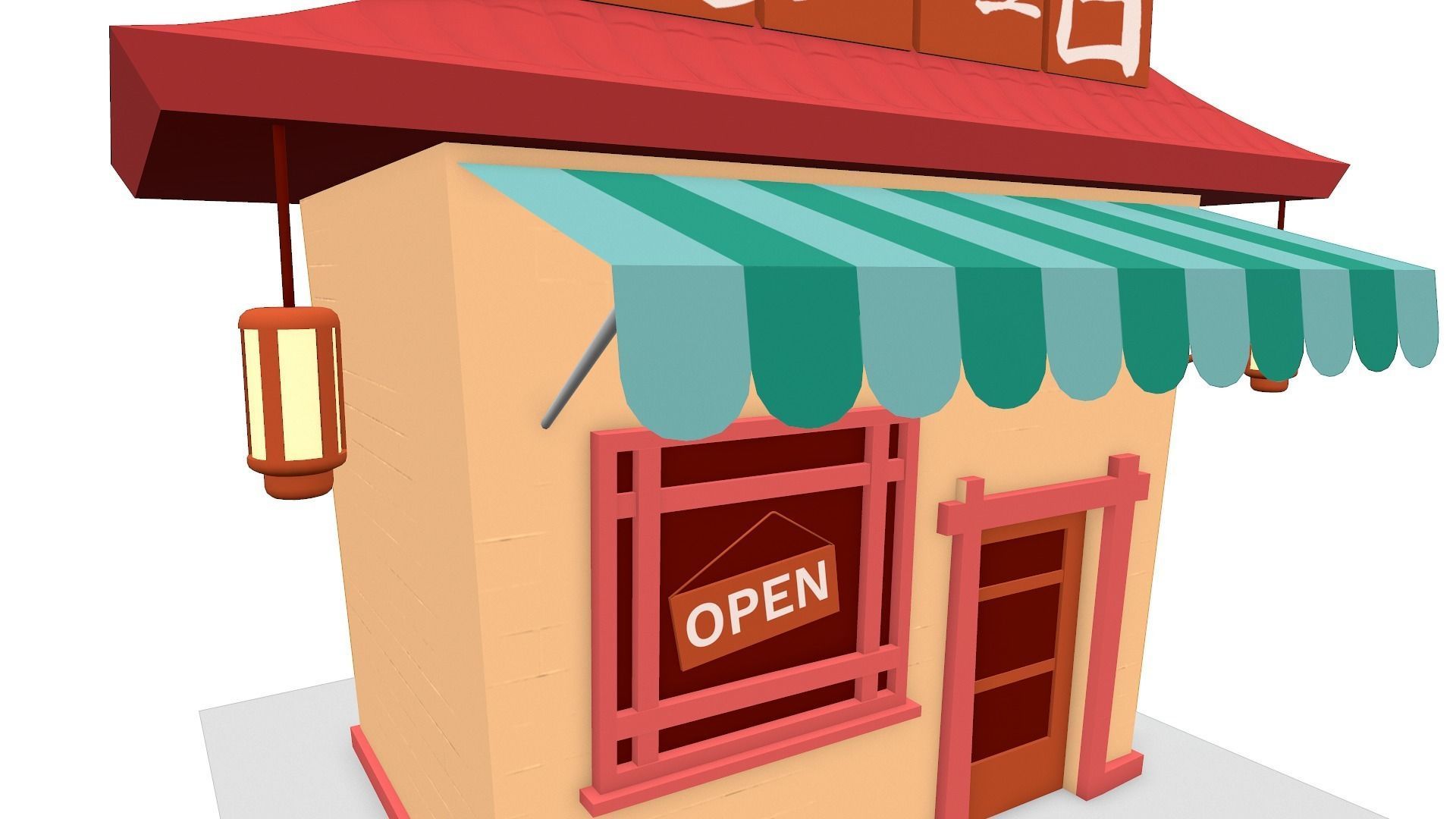 Japanese Shop Low-poly 3D model_5