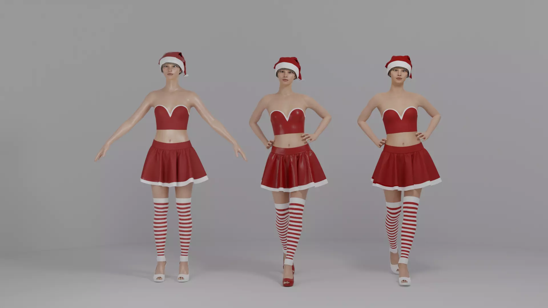 Santa Girl 3D model_0
