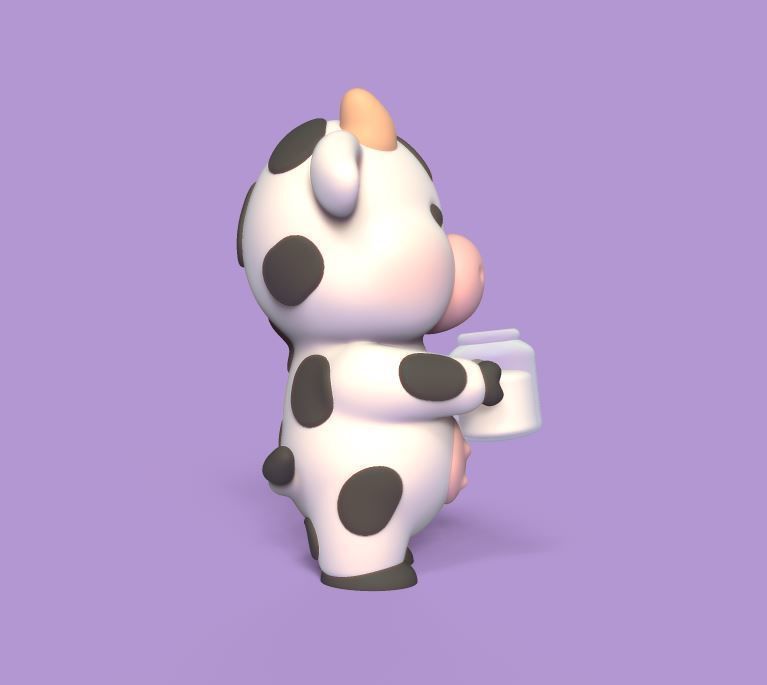 Cow Milk Bottle 3D print model_1