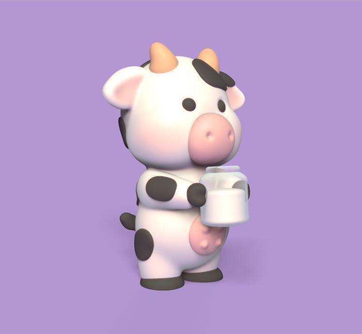 Cow Milk Bottle 3D print model_2