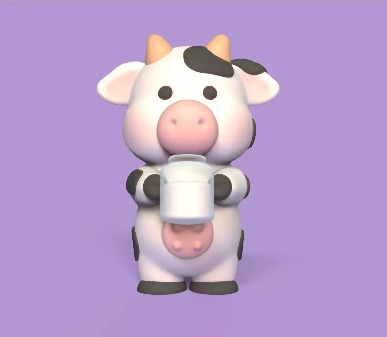 Cow Milk Bottle 3D print model_0