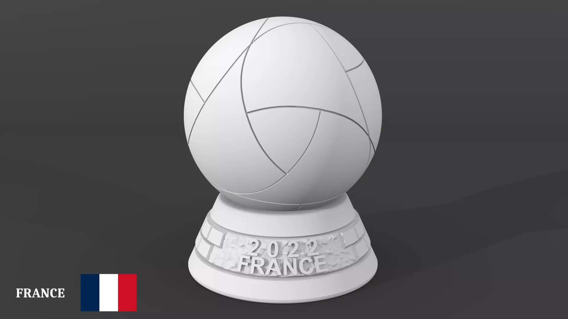 Al Rihla Cup - France version - ball and base 3D print model_0