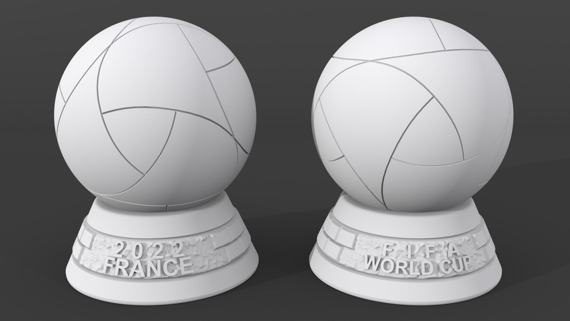 Al Rihla Cup - France version - ball and base 3D print model_2