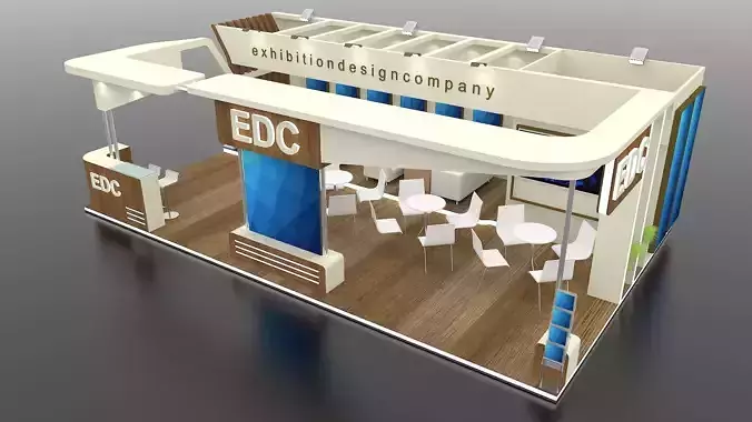 Exhibition Stand Design 10 meter x 6 meter 3 side open 3D model