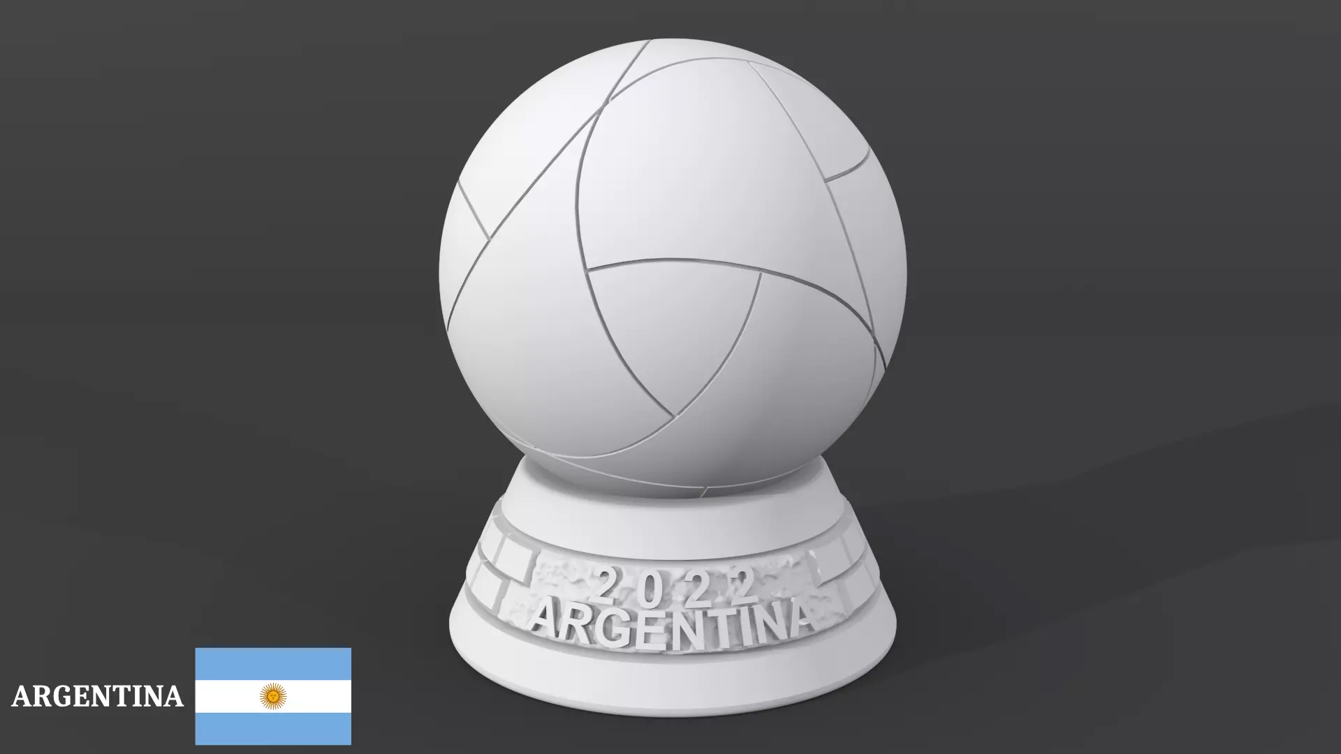 Al Rihla Cup - Argentina version - ball and base 3D print model_0