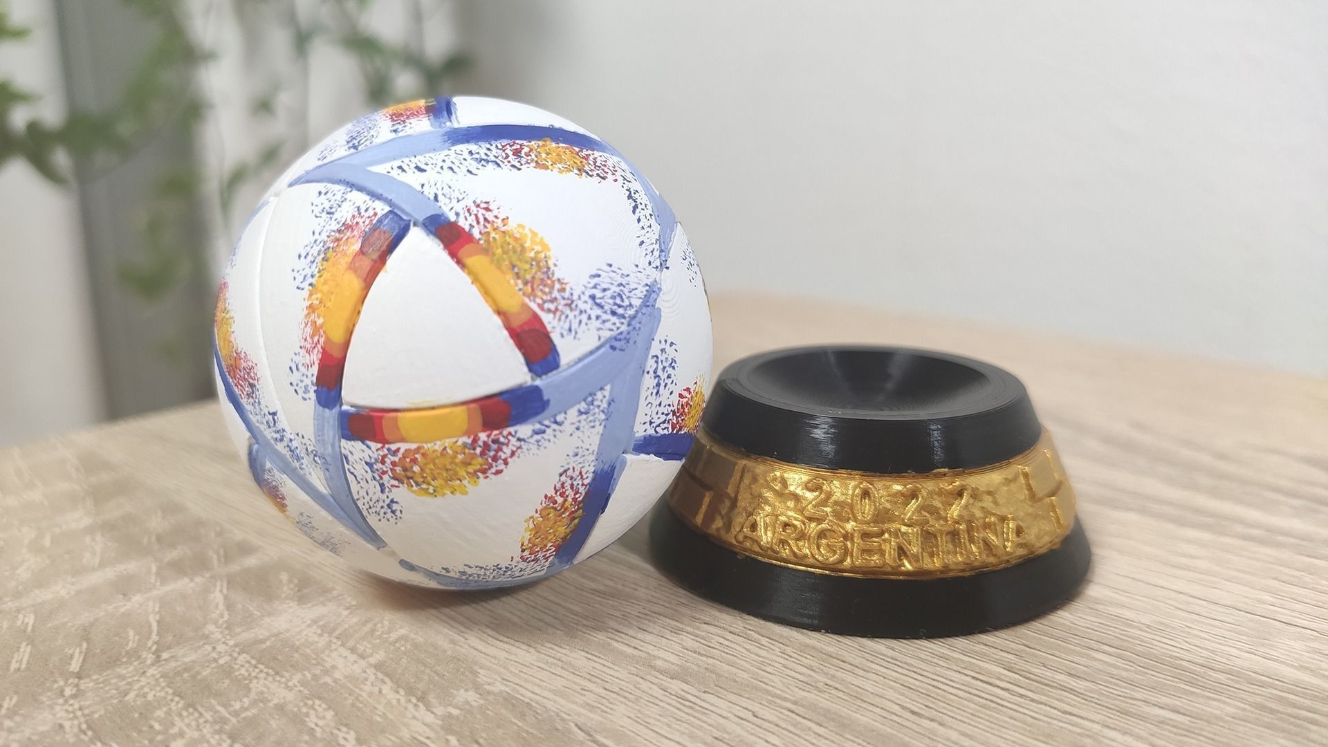 Al Rihla Cup - Argentina version - ball and base 3D print model_6