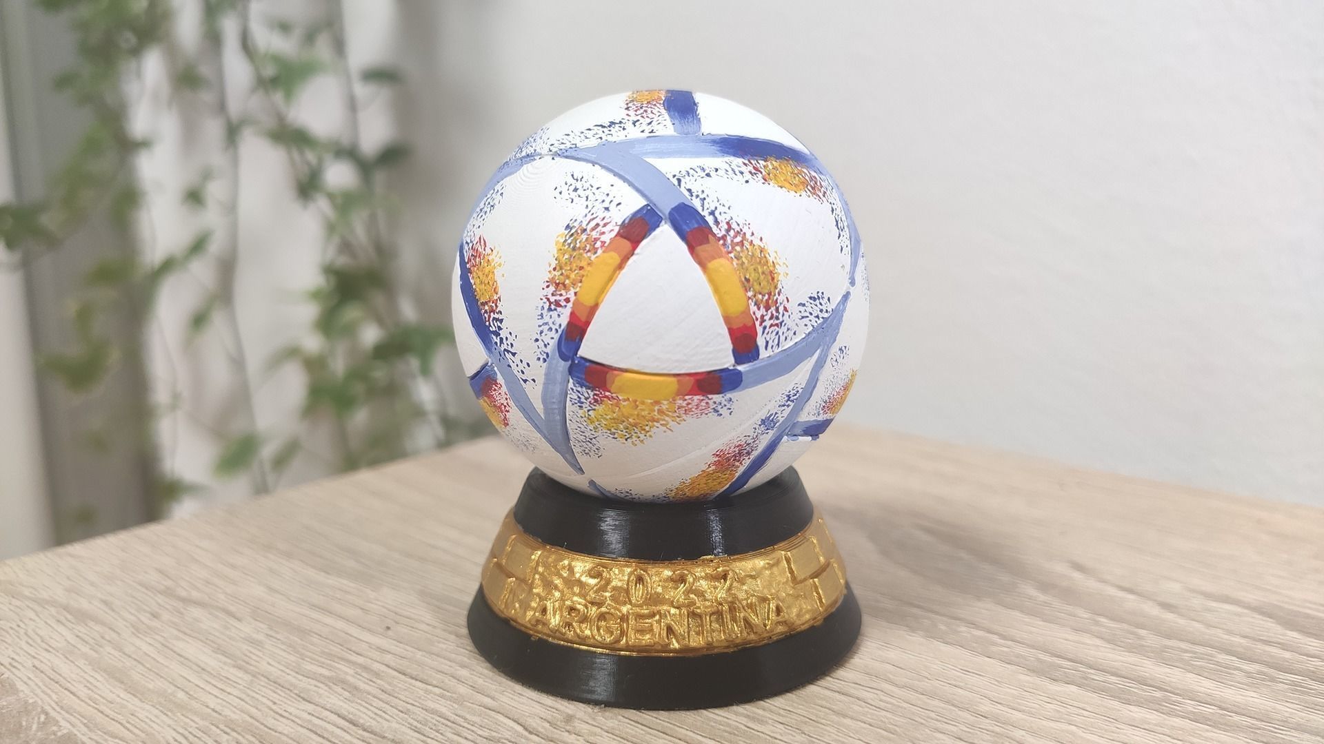 Al Rihla Cup - Argentina version - ball and base 3D print model_1