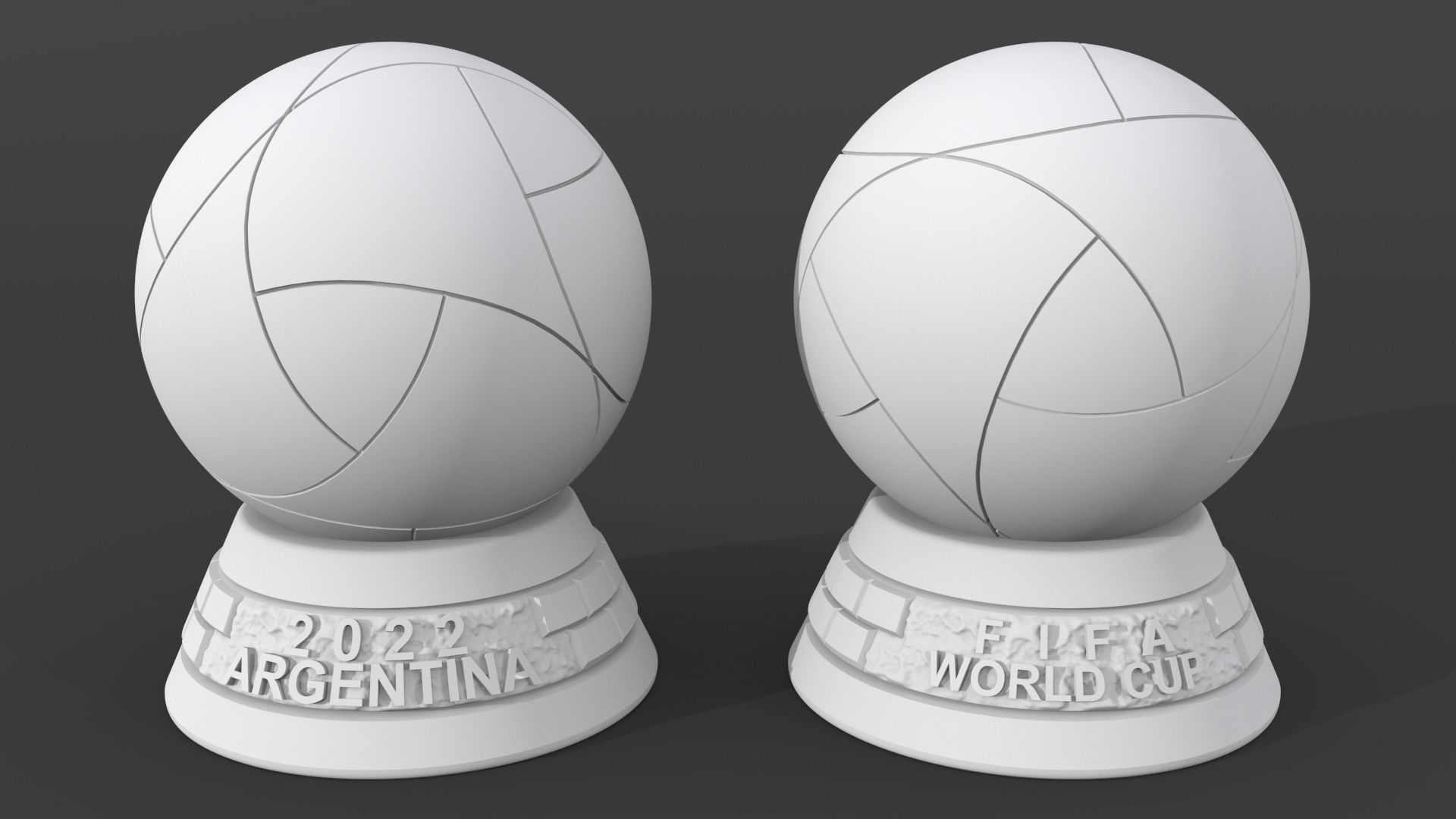 Al Rihla Cup - Argentina version - ball and base 3D print model_2