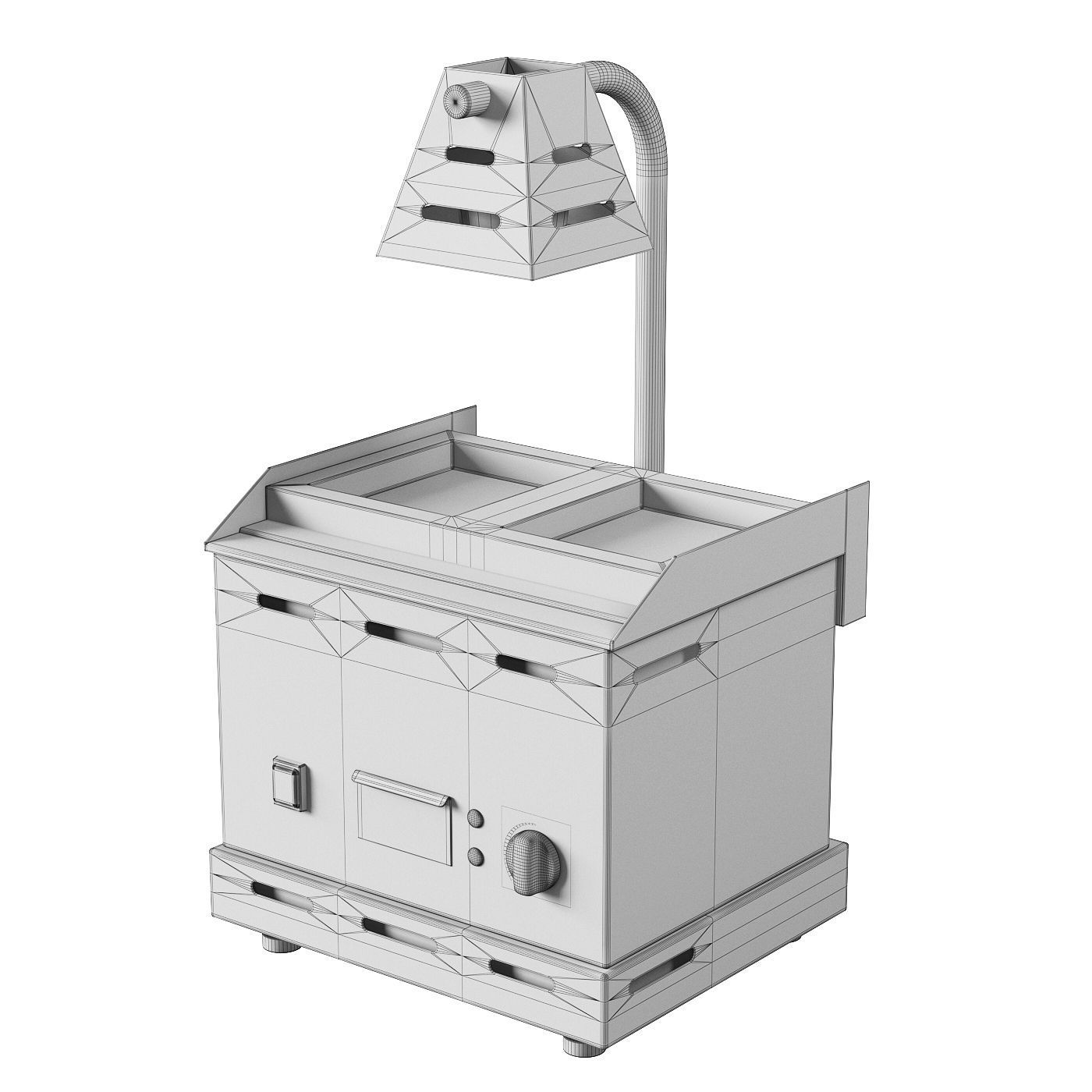 Electric Fryer and Grill Set 3D model_5