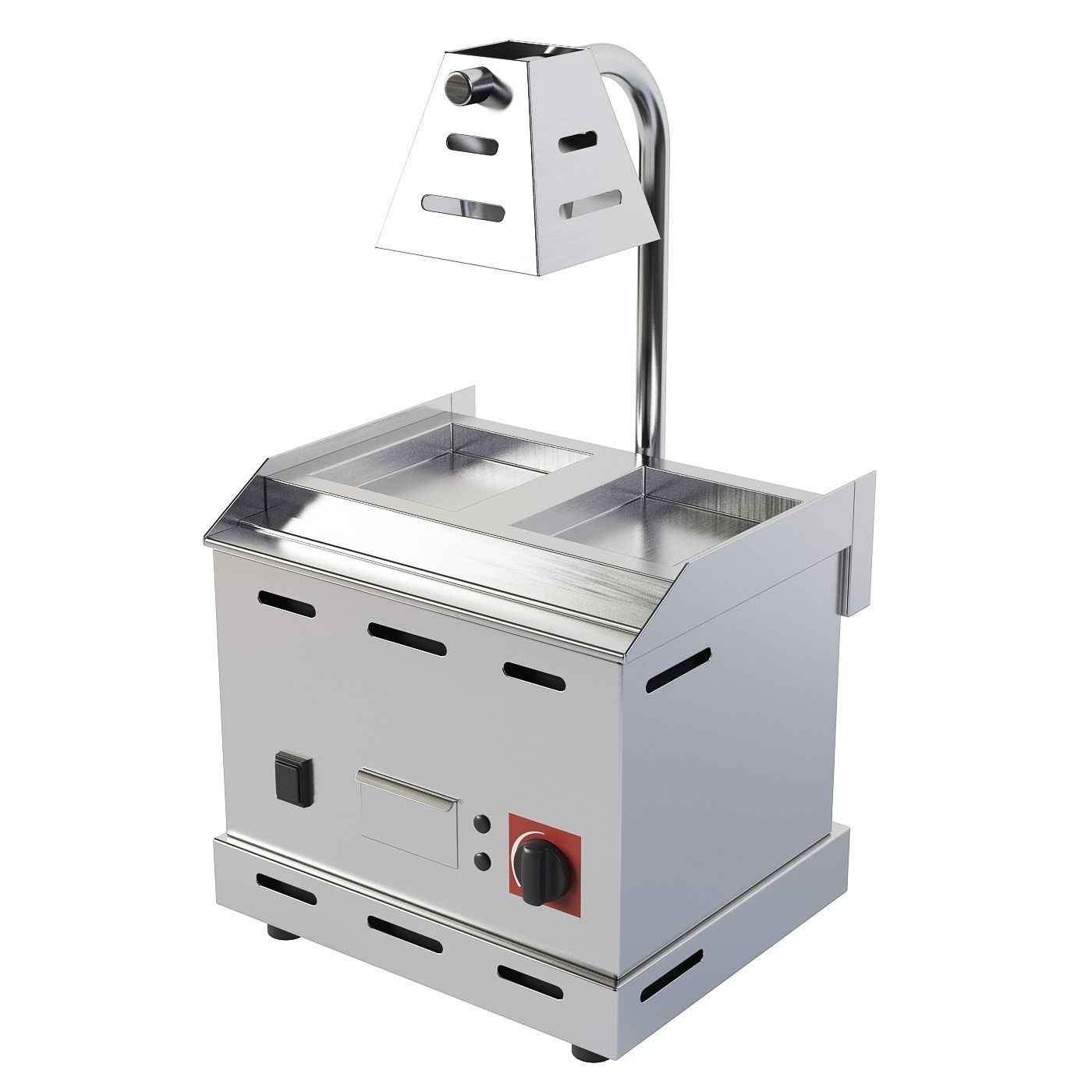 Electric Fryer and Grill Set 3D model_3