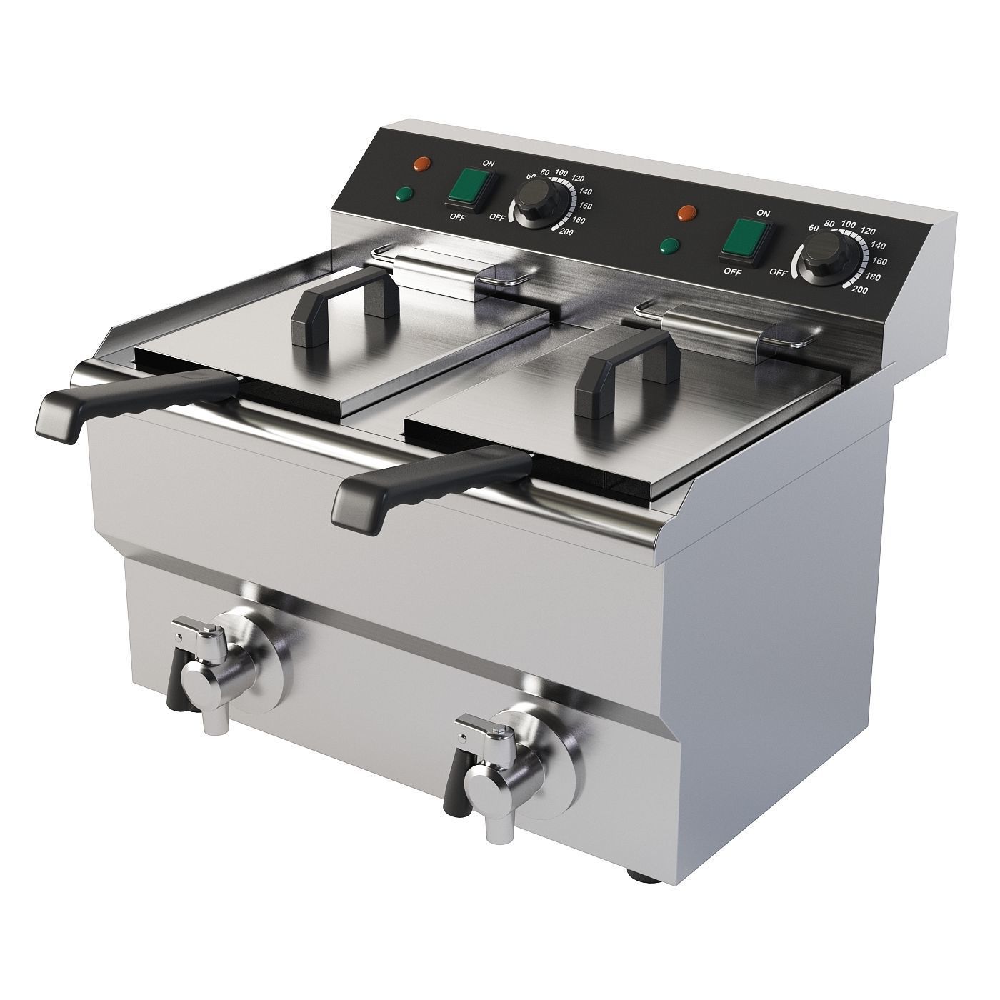 Electric Fryer and Grill Set 3D model_1