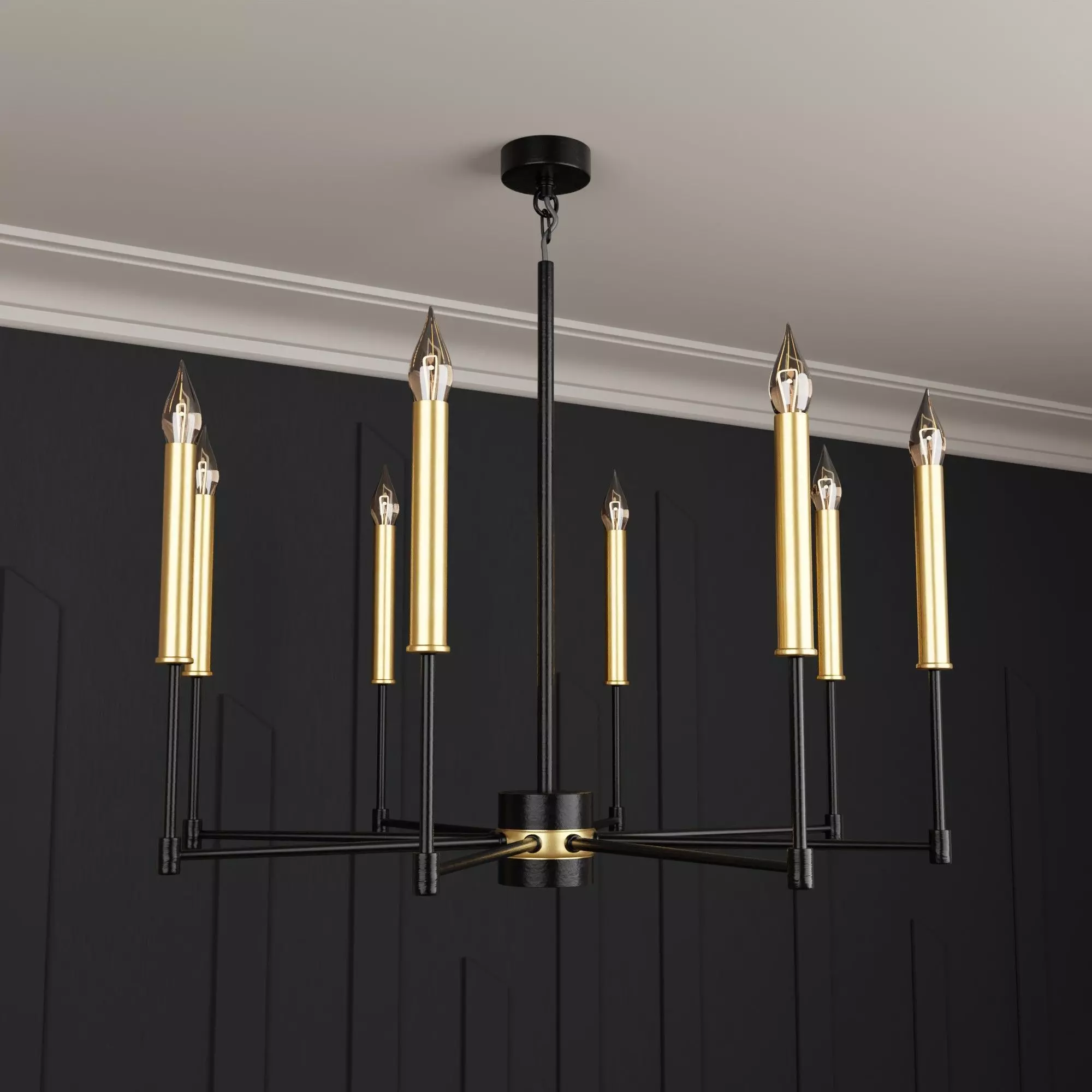 8 Lights- Iron Chandelier Free 3D model