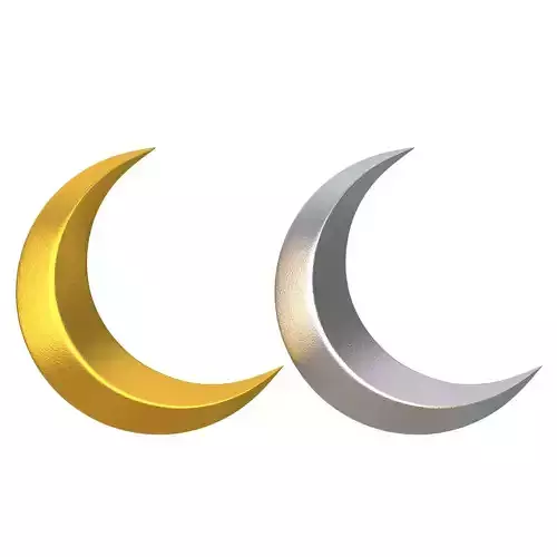 Crescent moon Gold And Silver