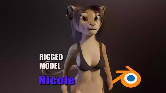 Nicole Anthro lioness 3D model