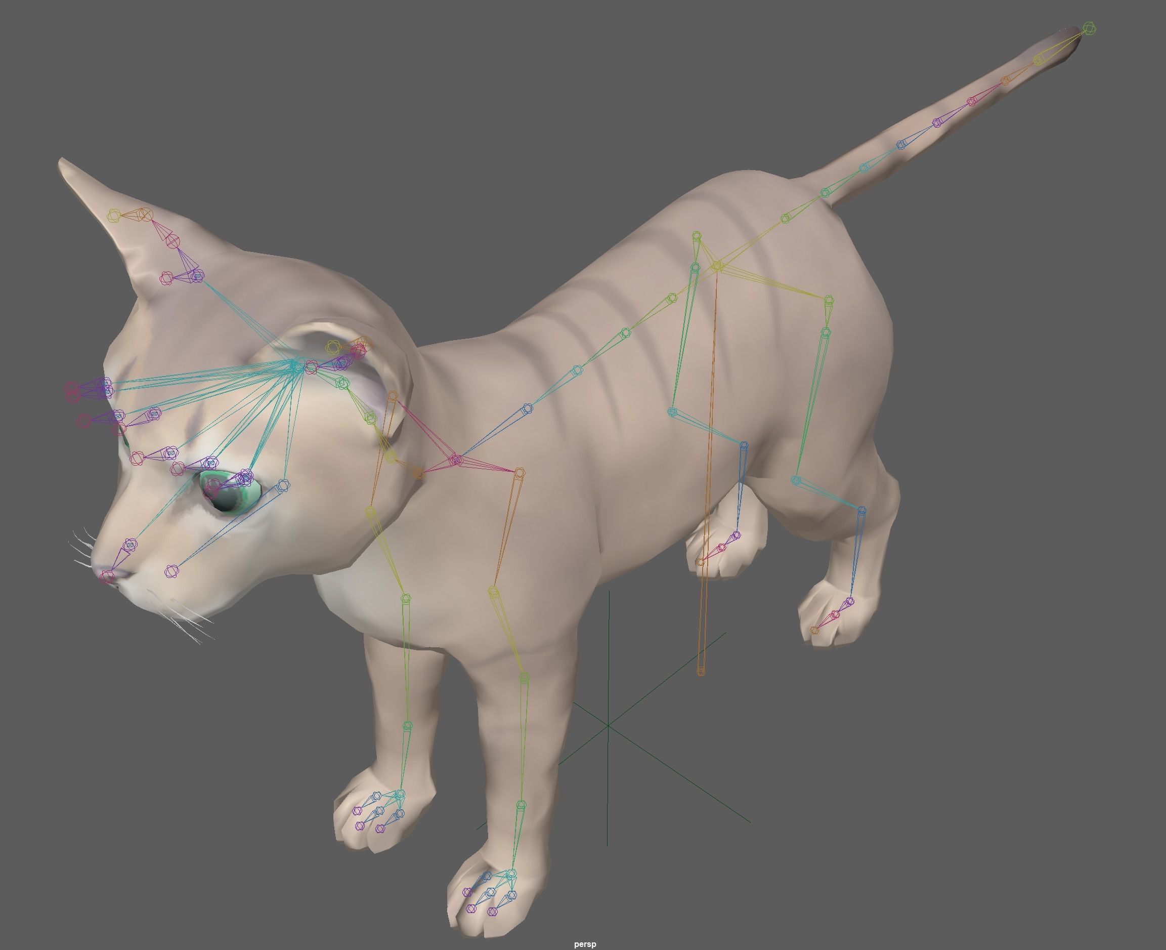 Cartoon Stylized Cat Low-poly 3D model_11