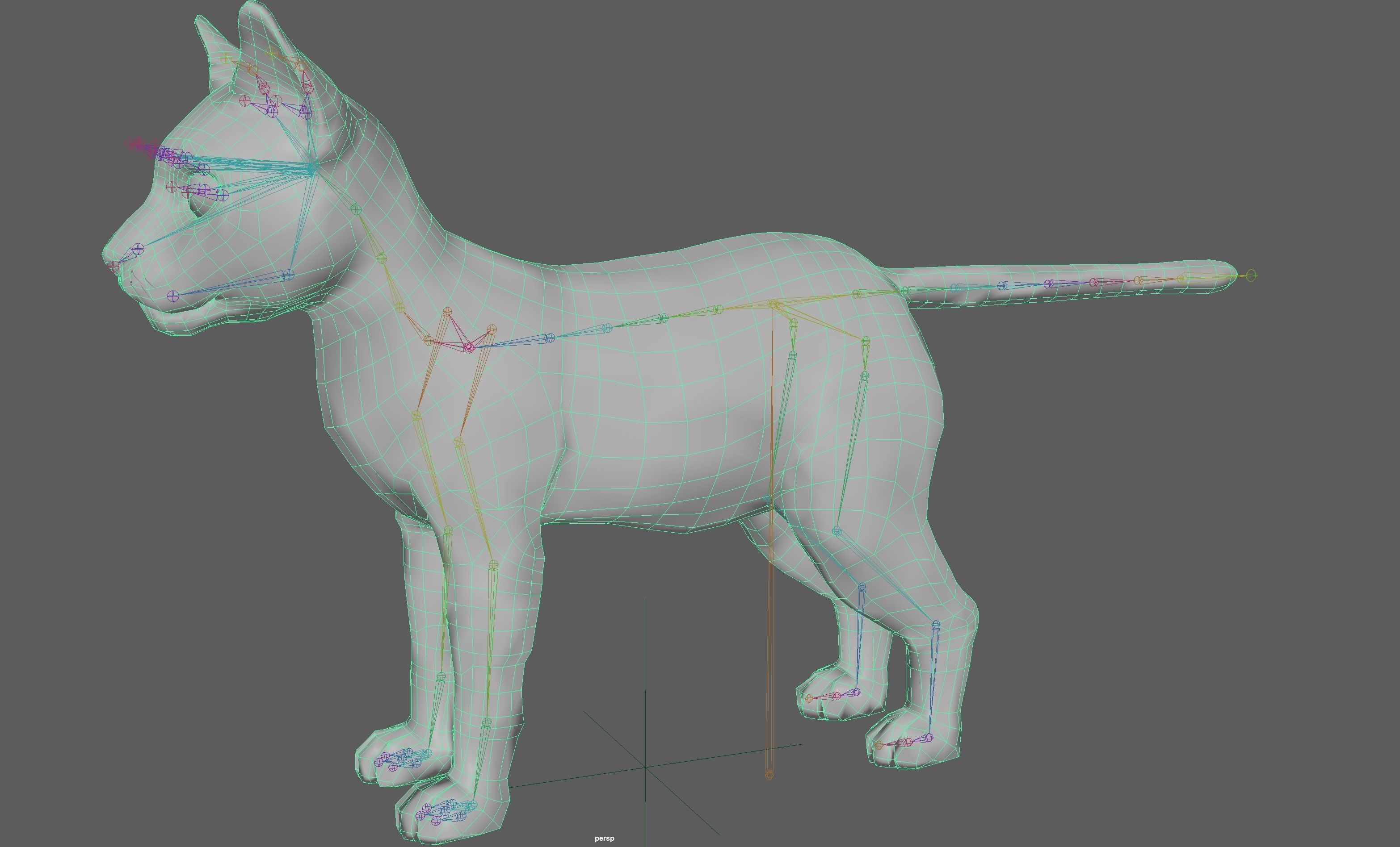 Cartoon Stylized Cat Low-poly 3D model_14