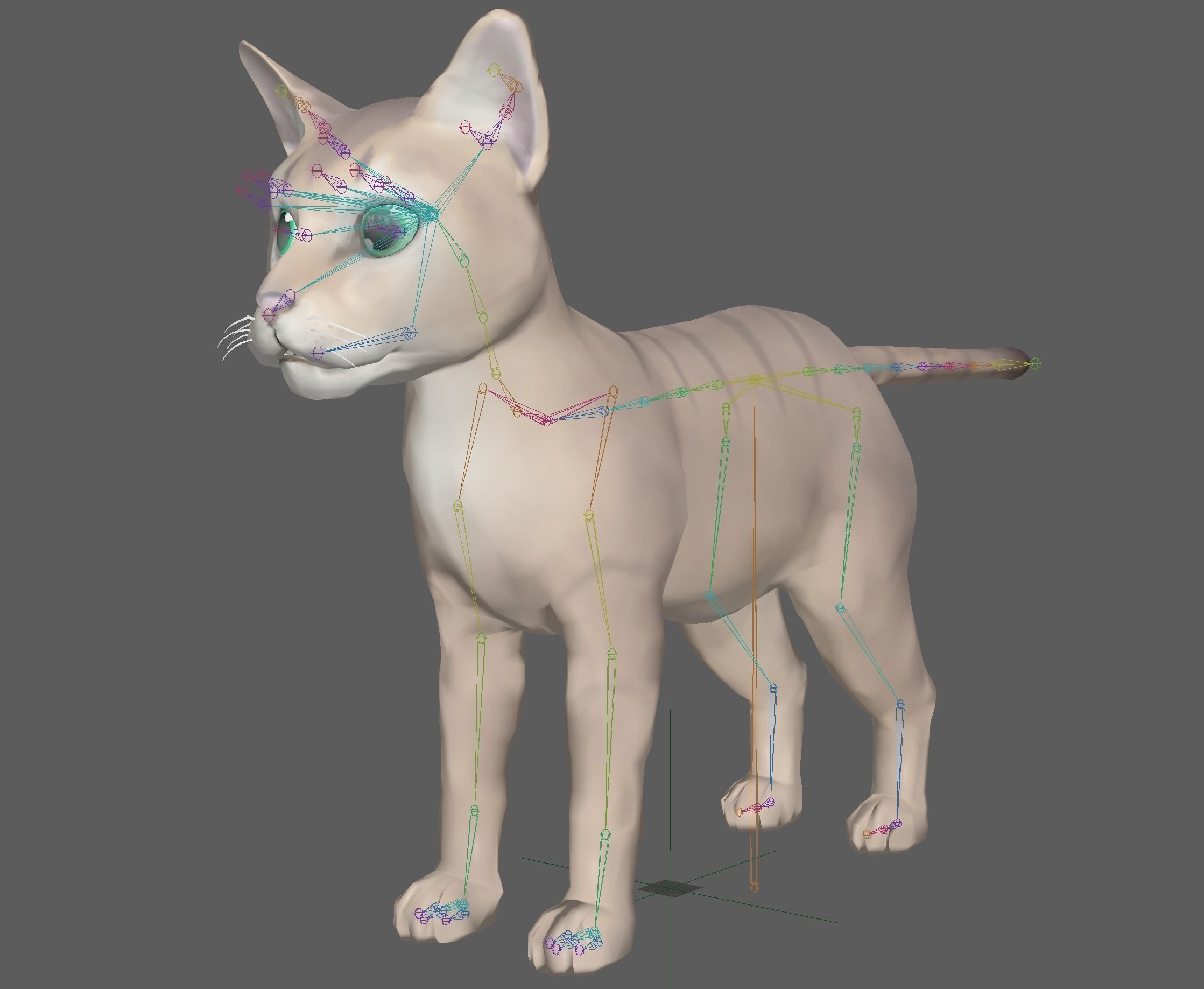 Cartoon Stylized Cat Low-poly 3D model_8
