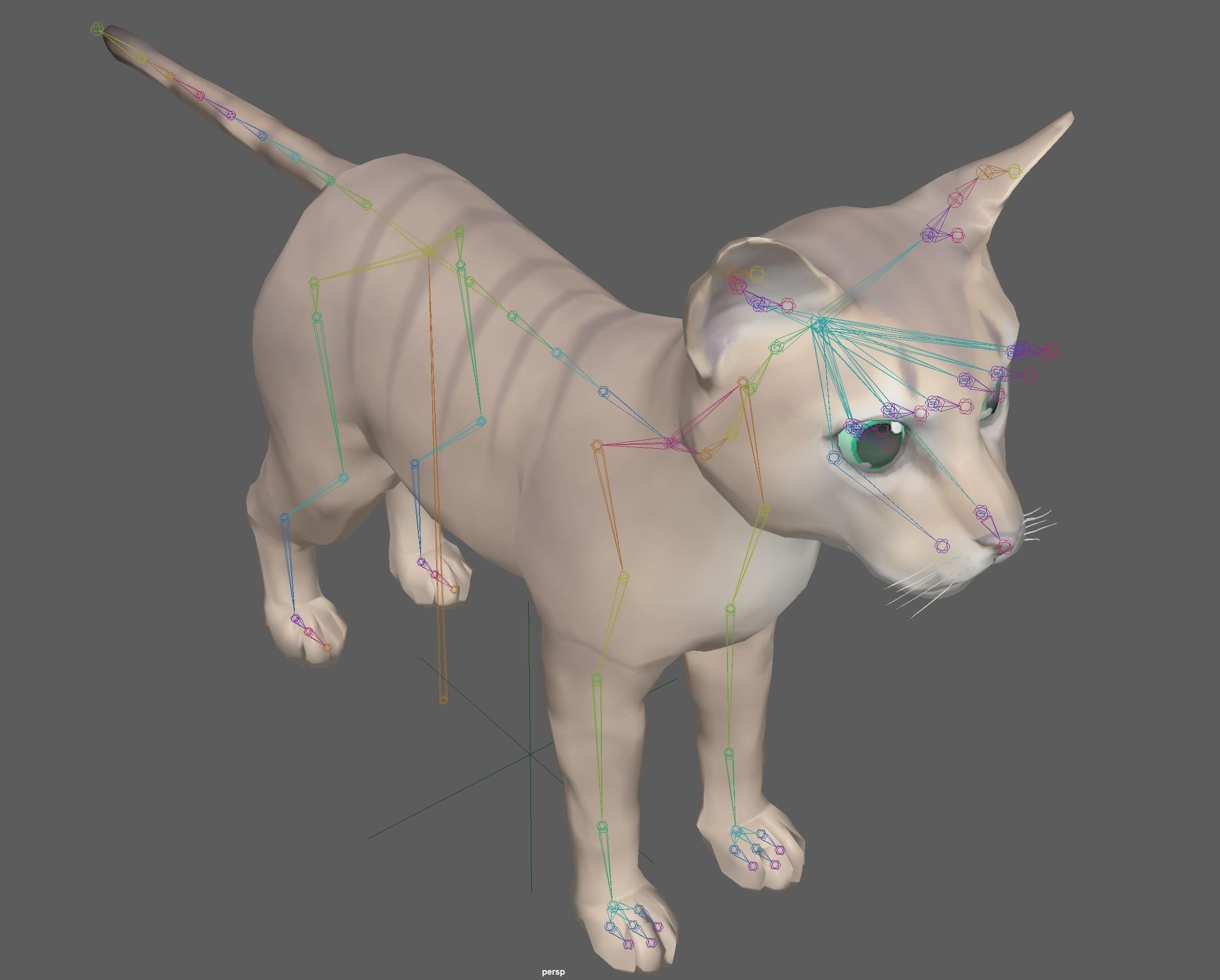 Cartoon Stylized Cat Low-poly 3D model_10